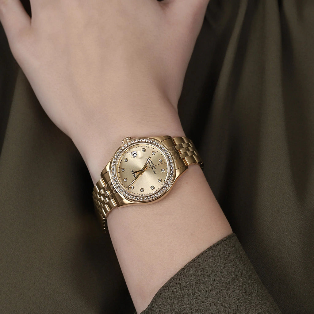 Timex Women's Gold Stainless Steel Watch, Round Dial | Tw2u53800