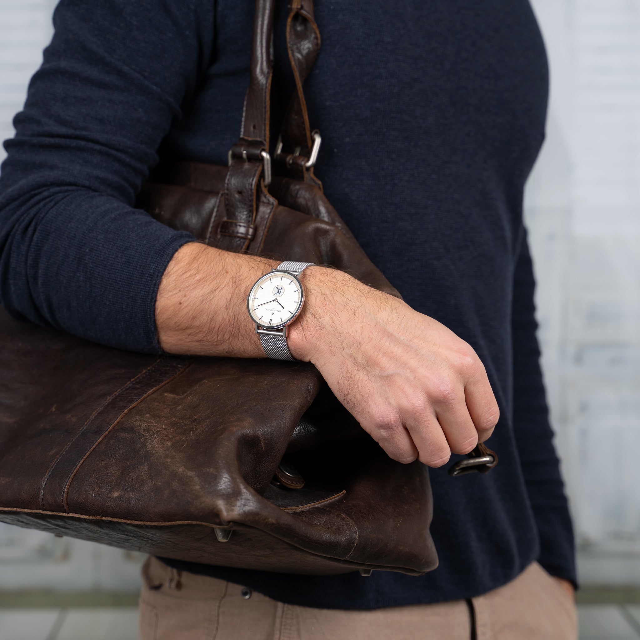 Pierre Cardin Men's Silver Stainless Steel Watch, Gray Dial | Cbv.1053