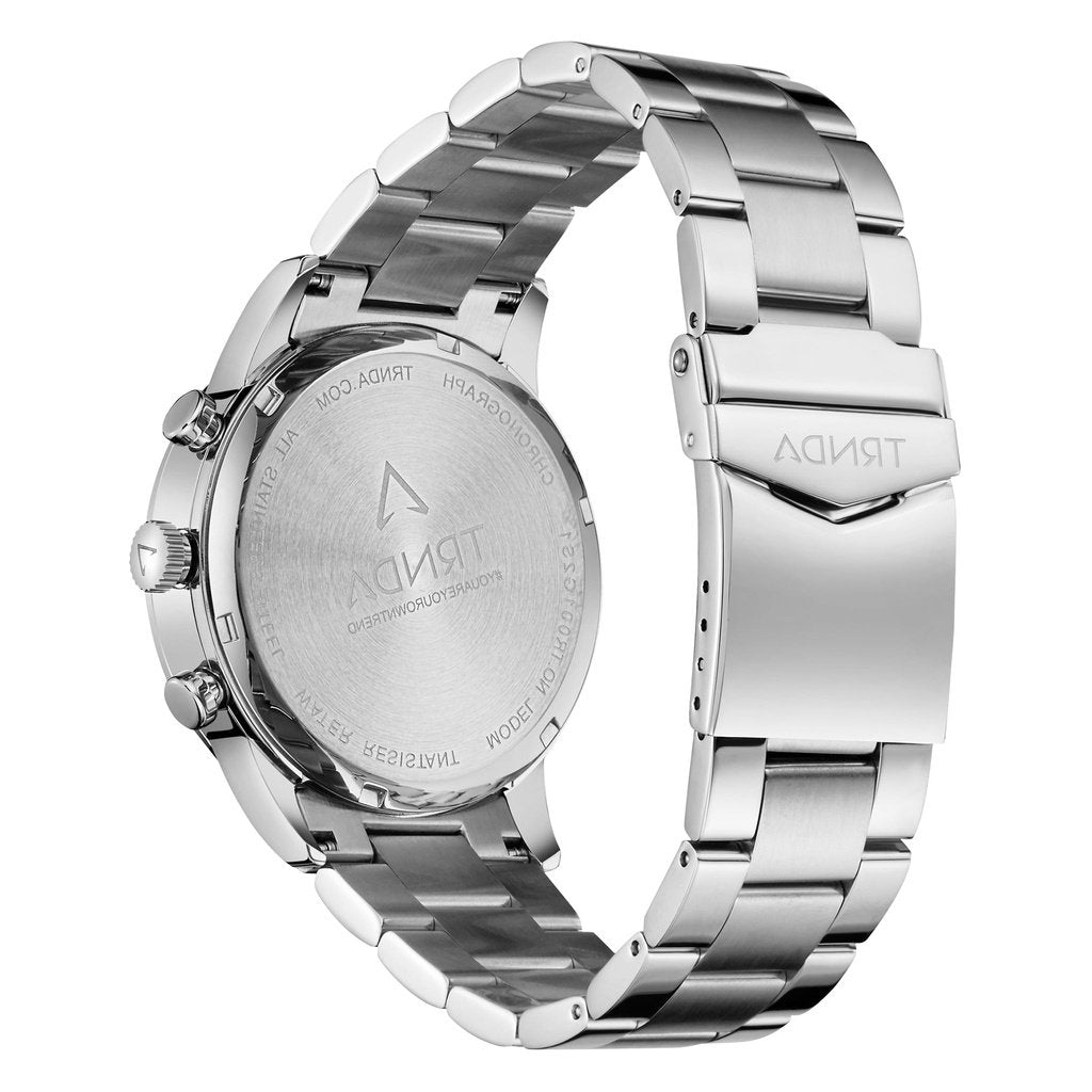 Trnda Men's Stainless Steel Watch, Silver Dial | Trn-Sw43mm