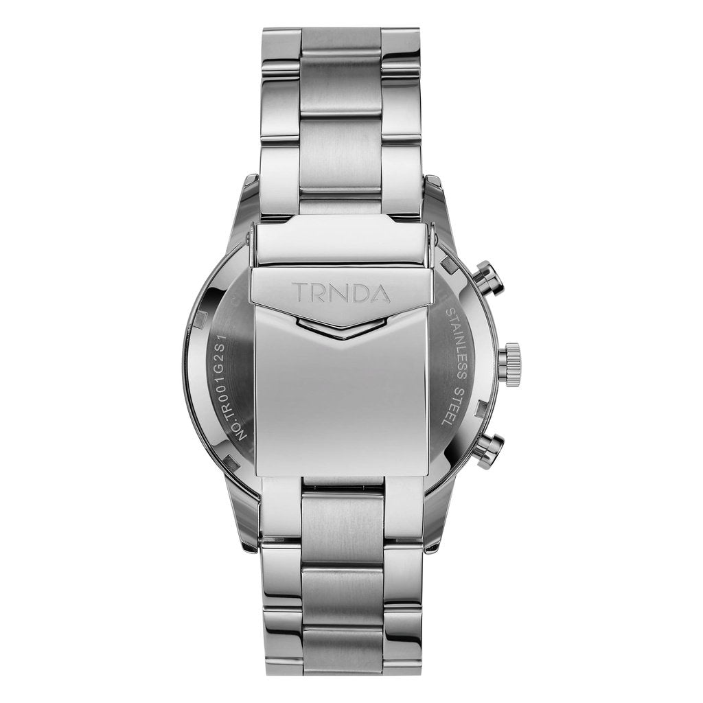 Trnda Men's Stainless Steel Watch, Silver Dial | Trn-Sw43mm