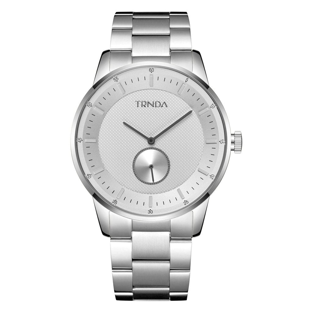 Trnda Men's Stainless Steel Watch, Silver Dial | Trnda-43s