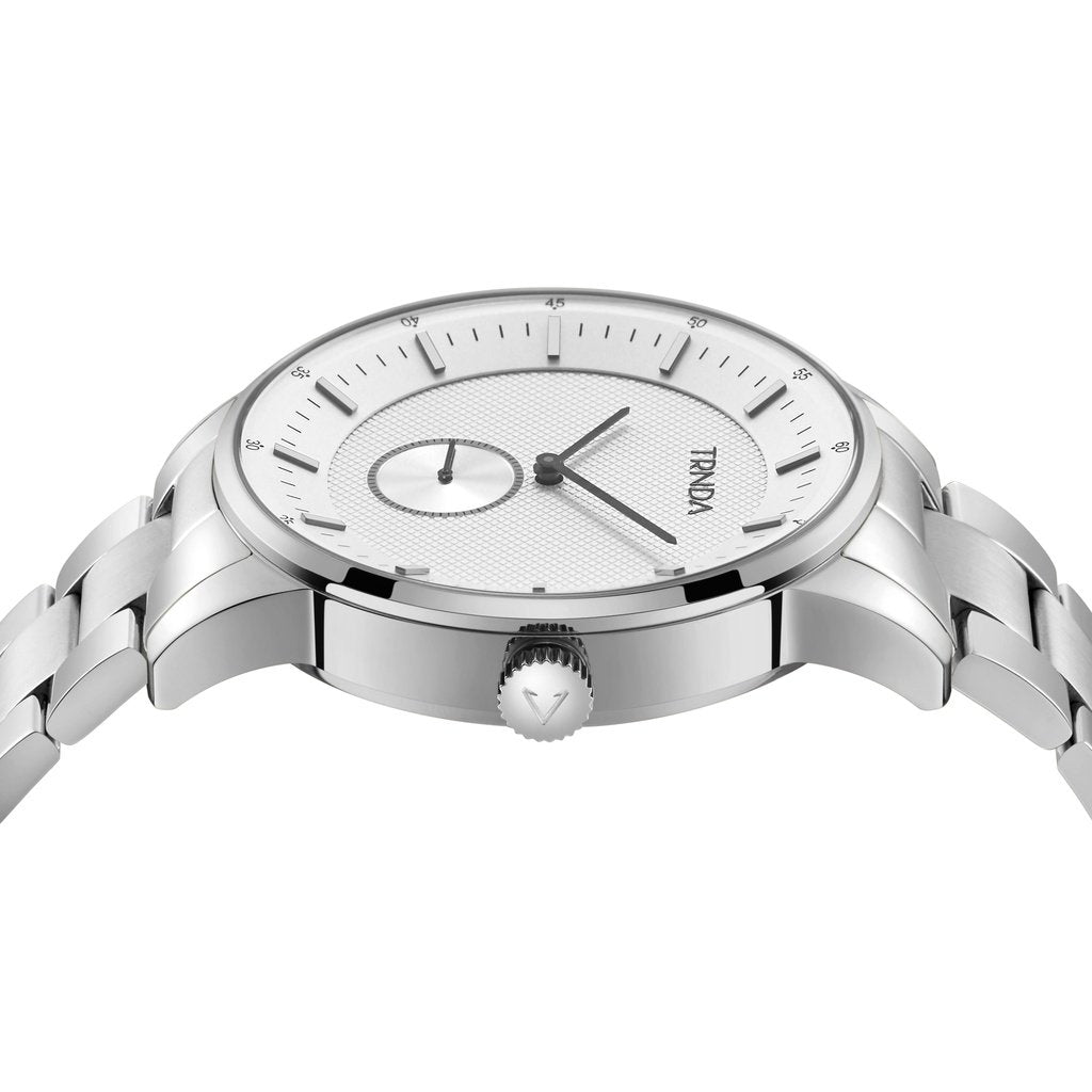Trnda Men's Stainless Steel Watch, Silver Dial | Trnda-43s