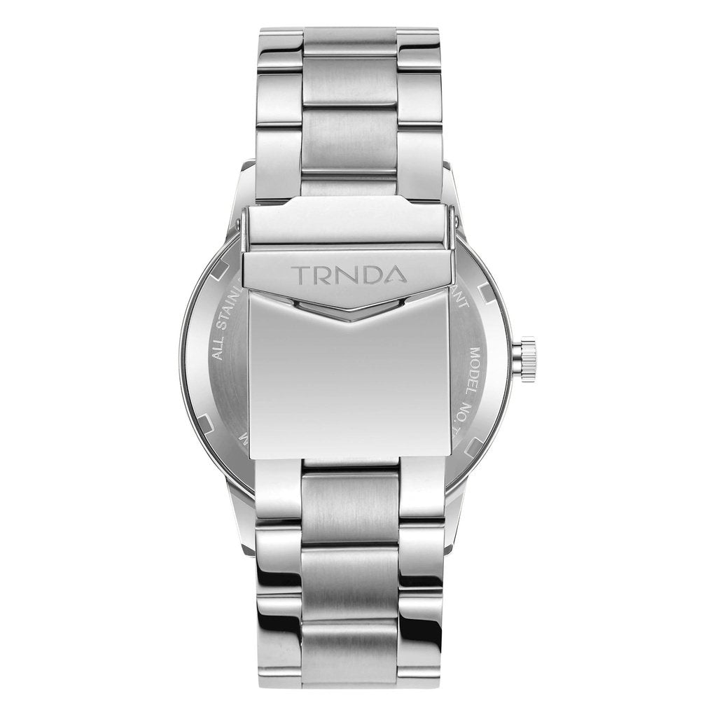 Trnda Men's Stainless Steel Watch, Black Dial | Trnd-S43b