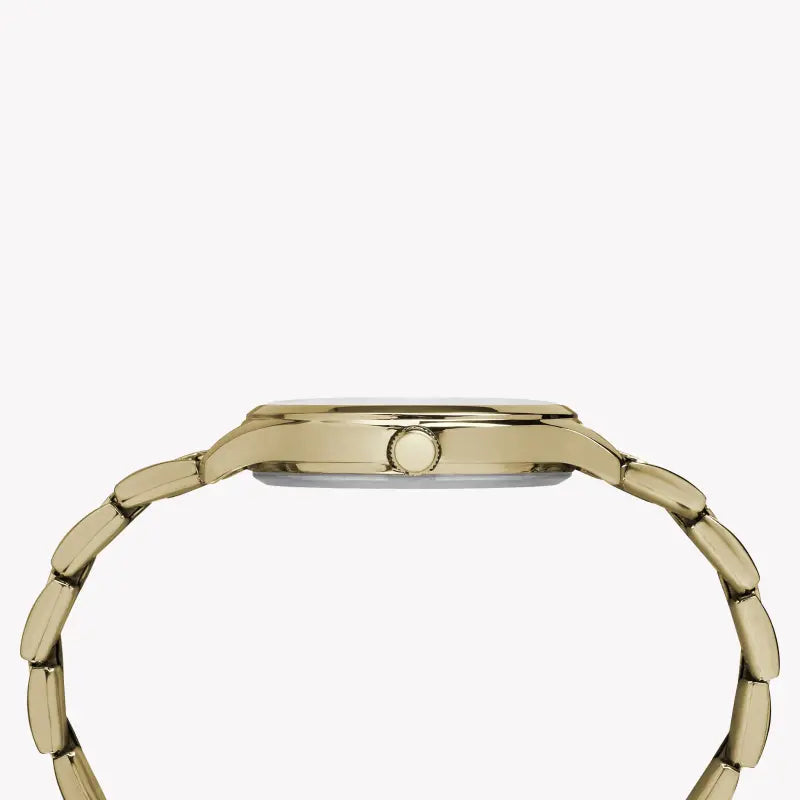Timex Women's Gold Watch, Brass Case & Stainless Steel Band | Tw2r28100