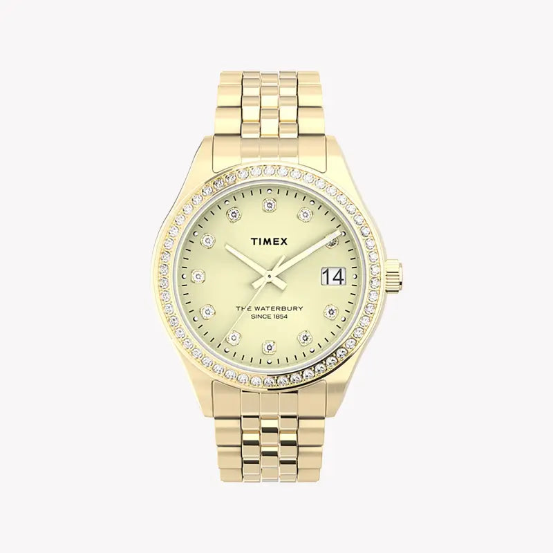 Timex Women's Gold Stainless Steel Watch, Round Dial | Tw2u53800