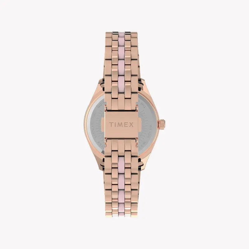 Timex Women's Rose Gold Stainless Steel Watch, Pink Dial | Tw2u82800