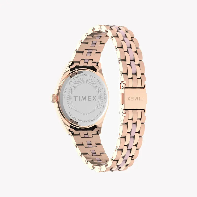 Timex Women's Rose Gold Stainless Steel Watch, Pink Dial | Tw2u82800