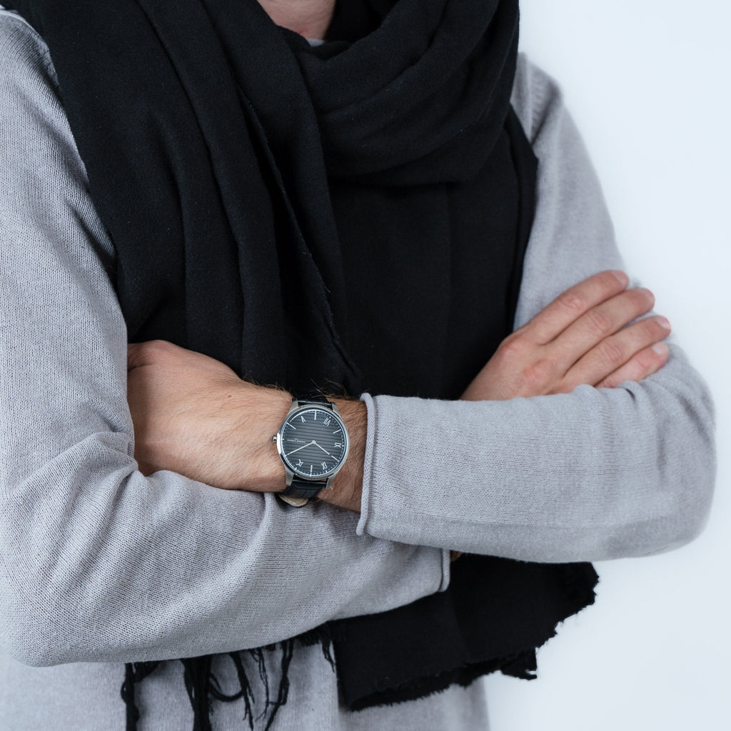 Pierre Cardin Men's Silver Watch, Black Dial | Cba.4025